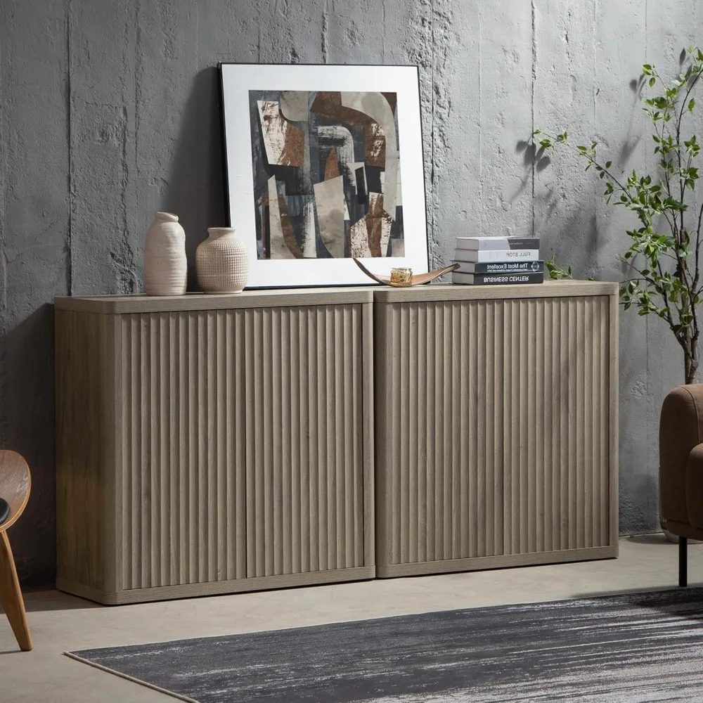 Buffet Cabinet with Storage Sideboard Accent Modern with Doors & Shelves Fluted 34.6" Tall Media Console, Coffee Bar Cabinet
Buffet Cabinet with Storage Sideboard Accent Modern with Doors & Shelves Fluted 34.6" Tall Media Console, Coffee Bar Cabinet