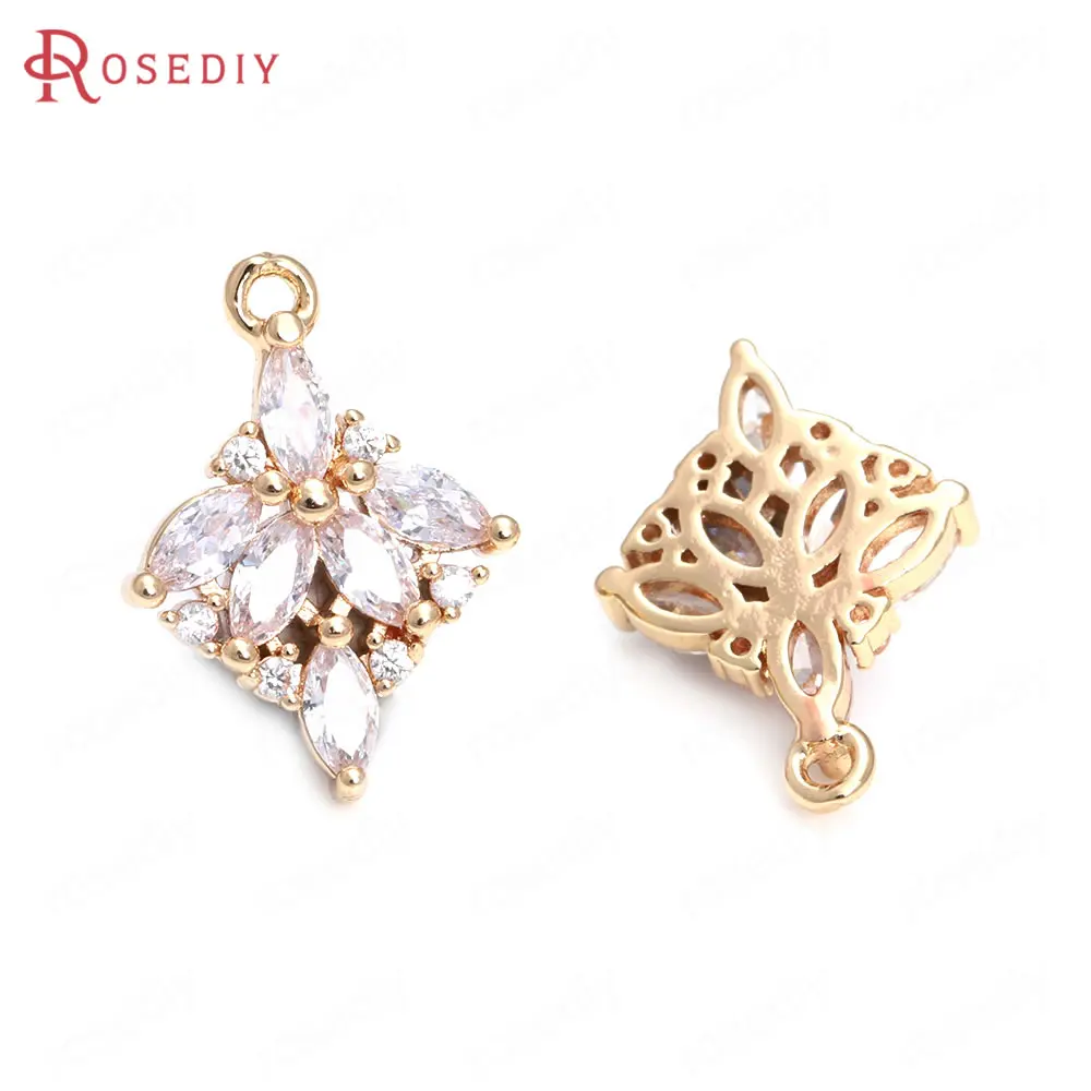 6PCS 18x8MM 18K Gold Color Brass and Zircon Flower Charms Pendants Jewelry Making High Quality Diy Findings Accessories
6PCS 18x8MM 18K Gold Color Brass and Zircon Flower Charms Pendants Jewelry Making High Quality Diy Findings Accessories