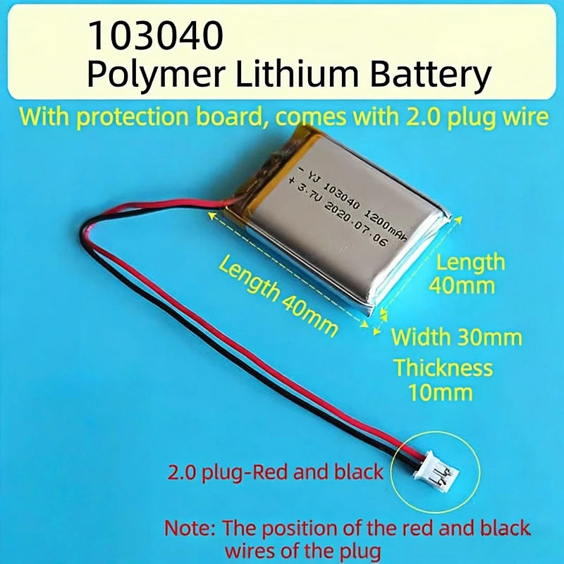 3.7V 1200mAh 103040 Lithium Polymer Battery For PS4 Humidifier GPS Navigation Device Intelligent Wearable Locator
3.7V 1200mAh 103040 Lithium Polymer Battery For PS4 Humidifier GPS Navigation Device Intelligent Wearable Locator