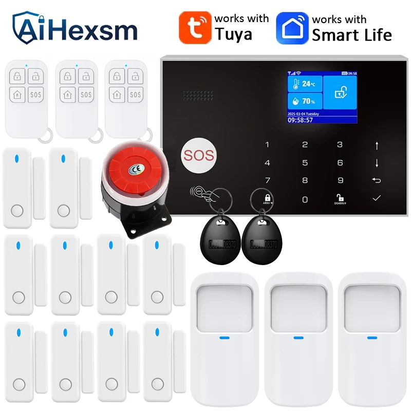 Villa Residential Tuya Smart Gsm Wifi Alarm System for Home Wireless Security Alarm House Smart Life App Control work with ALexa
Villa Residential Tuya Smart Gsm Wifi Alarm System for Home Wireless Security Alarm House Smart Life App Control work with ALexa