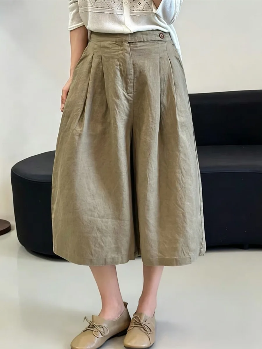 High Waist Wide Leg Pants Women's Summer New Loose Straight Cut One Button Casual Trousers Japanese Style Pure Color Linen Se...
High Waist Wide Leg Pants Women's Summer New Loose Straight Cut One Button Casual Trousers Japanese Style Pure Color Linen Se...
