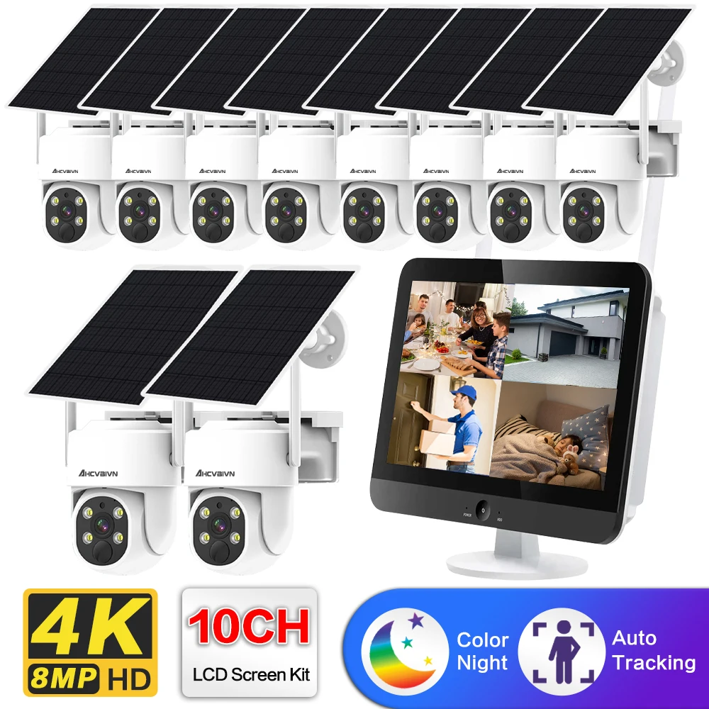 10CH 12.5" LCD Monitor WiFi NVR 5MP Solar Powered Wireless Cam Kit Remote Access Built-in Battery Low Power Consumption Network
10CH 12.5" LCD Monitor WiFi NVR 5MP Solar Powered Wireless Cam Kit Remote Access Built-in Battery Low Power Consumption Network