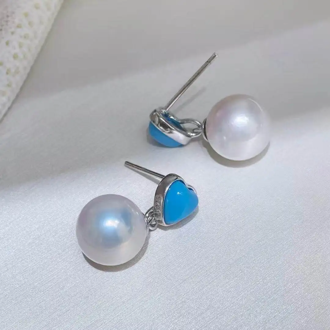 Natural pearl 925 sterling silver fashionable heart detachable earrings/picture paired with AAAA10-11mm earrings
Natural pearl 925 sterling silver fashionable heart detachable earrings/picture paired with AAAA10-11mm earrings