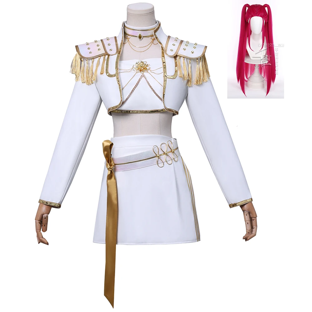 Movie Kpop Mira Cosplay Costume Women Show White Demon Hunters Mira Cosplay Coat Skirt Set Party Halloween Clothes Set
Movie Kpop Mira Cosplay Costume Women Show White Demon Hunters Mira Cosplay Coat Skirt Set Party Halloween Clothes Set