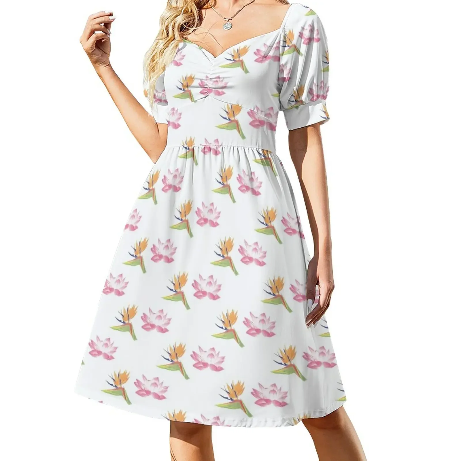 Beautiful Floral Pattern Color Pencil Short-Sleeved Dress womans clothing dress party night Dress
Beautiful Floral Pattern Color Pencil Short-Sleeved Dress womans clothing dress party night Dress