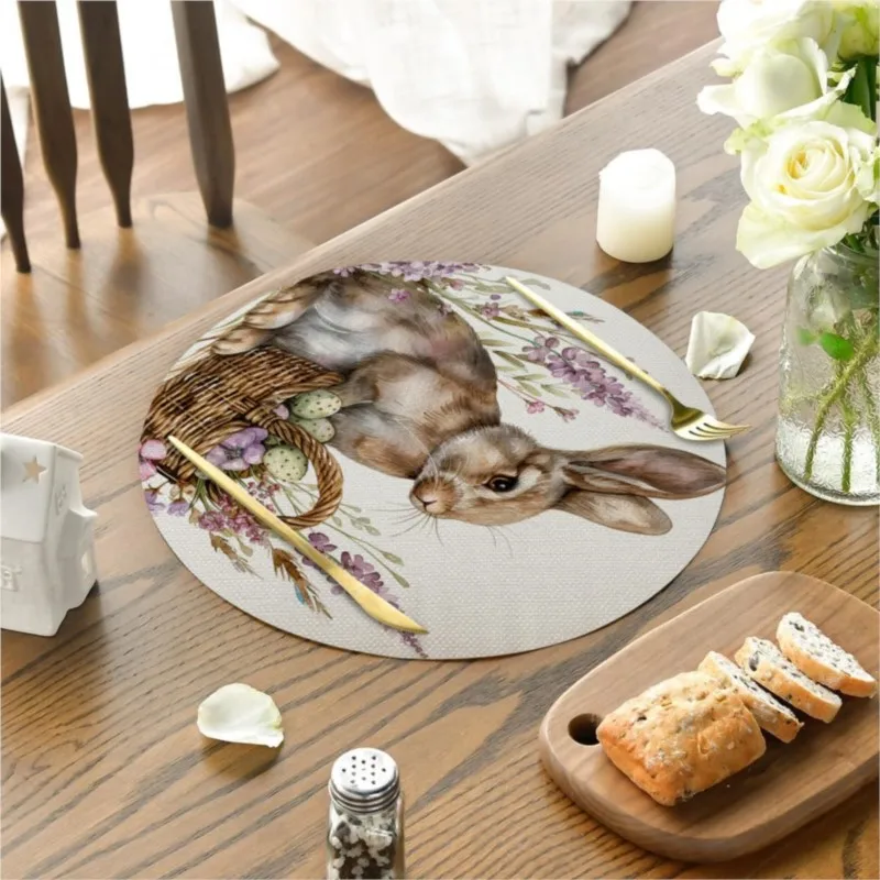 4PCS Creative Easter Rabbit Eggs Round Linen Placemats Bunny Heat Insulation Coaster Hotel Party Dining Table Home Decoration
4PCS Creative Easter Rabbit Eggs Round Linen Placemats Bunny Heat Insulation Coaster Hotel Party Dining Table Home Decoration