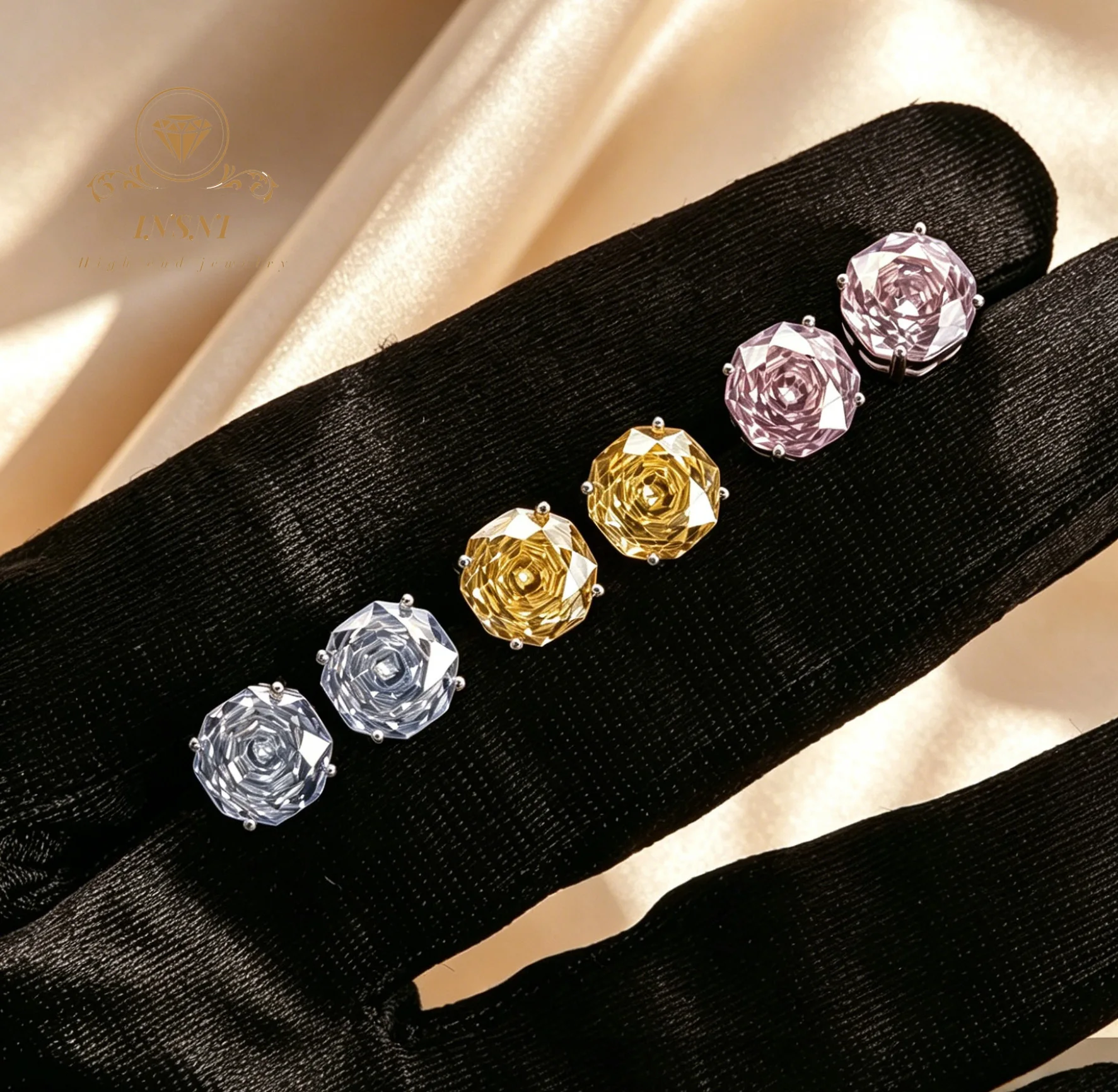 Sparkling Rose-cut 925 Sterling Silver Stud Earrings Unique Romantic Multicolor Sparkling Diamond Accessories Daily Commute Gift
Sparkling Rose-cut 925 Sterling Silver Stud Earrings Unique Romantic Multicolor Sparkling Diamond Accessories Daily Commute Gift