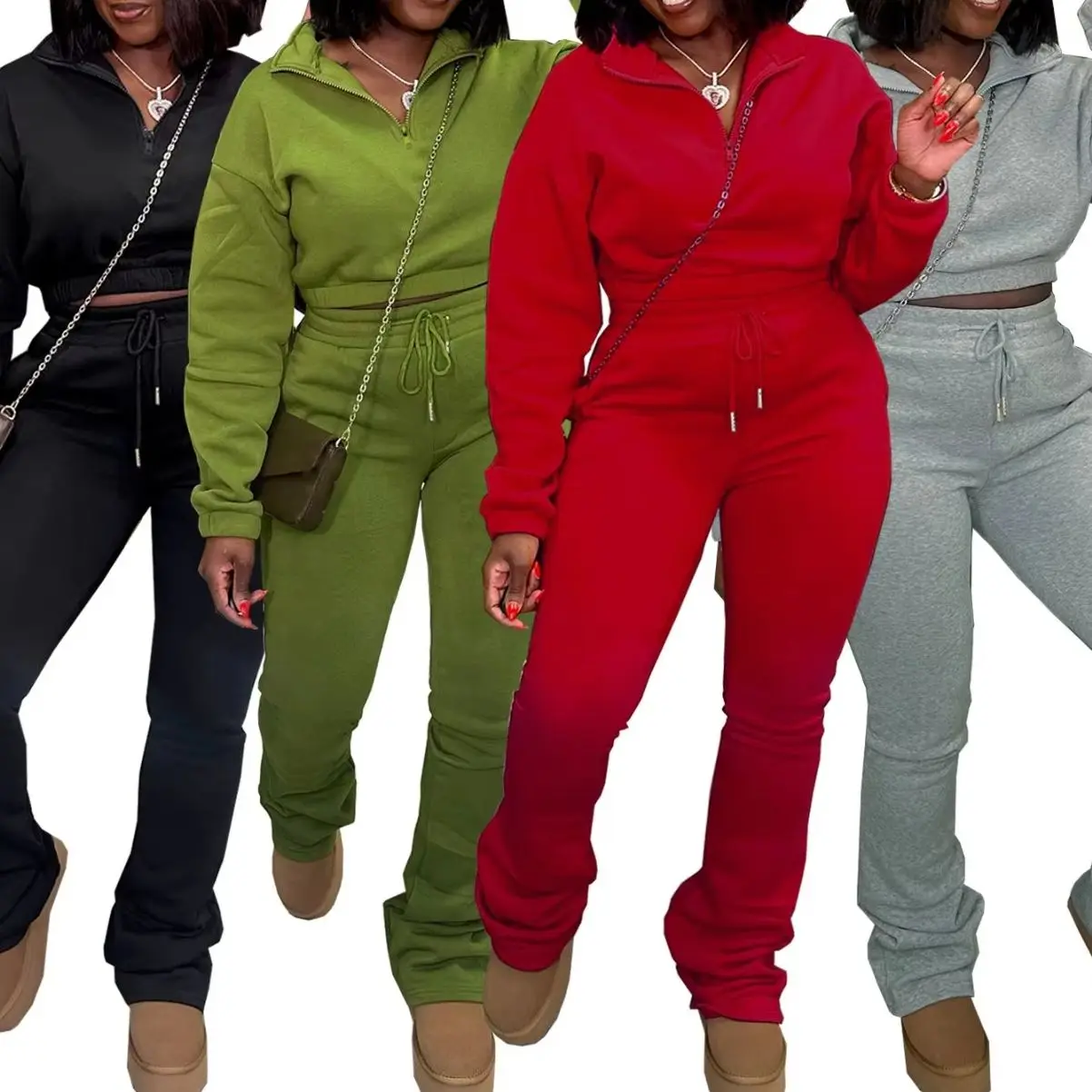 2025 Women Pants Suit Turn Down Collar Zipper Sweatshirts Sportswear Set Elastic Waist Casual Two Piece Sets Jogger Tracksuit
2025 Women Pants Suit Turn Down Collar Zipper Sweatshirts Sportswear Set Elastic Waist Casual Two Piece Sets Jogger Tracksuit