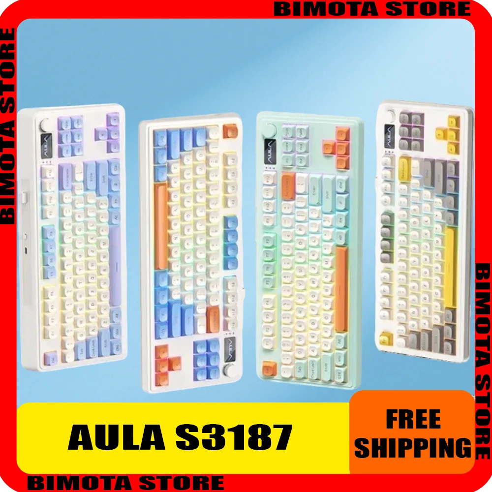 AULA S3187 3mode Wireless Keyboard 1800mAh Battery RGB ABS Keycaps Games Office Gaming Keyboard 84-Keys Mechanical Feel Gifts
AULA S3187 3mode Wireless Keyboard 1800mAh Battery RGB ABS Keycaps Games Office Gaming Keyboard 84-Keys Mechanical Feel Gifts