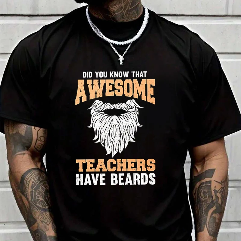 Funny Bearded Teacher Men's Fashion T-shirt Casual Trendy Tshirts For Summer Short Sleeve Comfortable Tops
Funny Bearded Teacher Men's Fashion T-shirt Casual Trendy Tshirts For Summer Short Sleeve Comfortable Tops