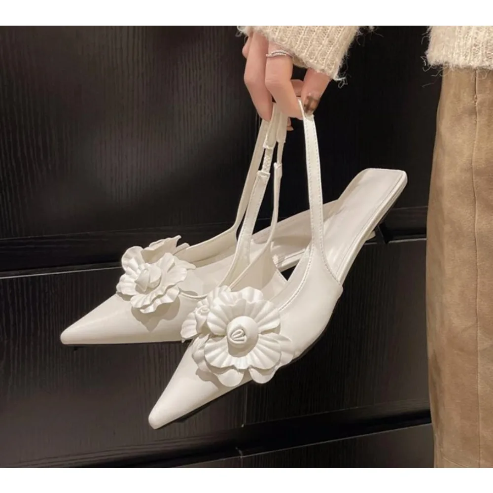 off-white Pink High Heels Sexy Pointed Toe Slingback Shoes Design Flower Low Heel Office Shoes White Pumps Chaussures Femme
off-white Pink High Heels Sexy Pointed Toe Slingback Shoes Design Flower Low Heel Office Shoes White Pumps Chaussures Femme