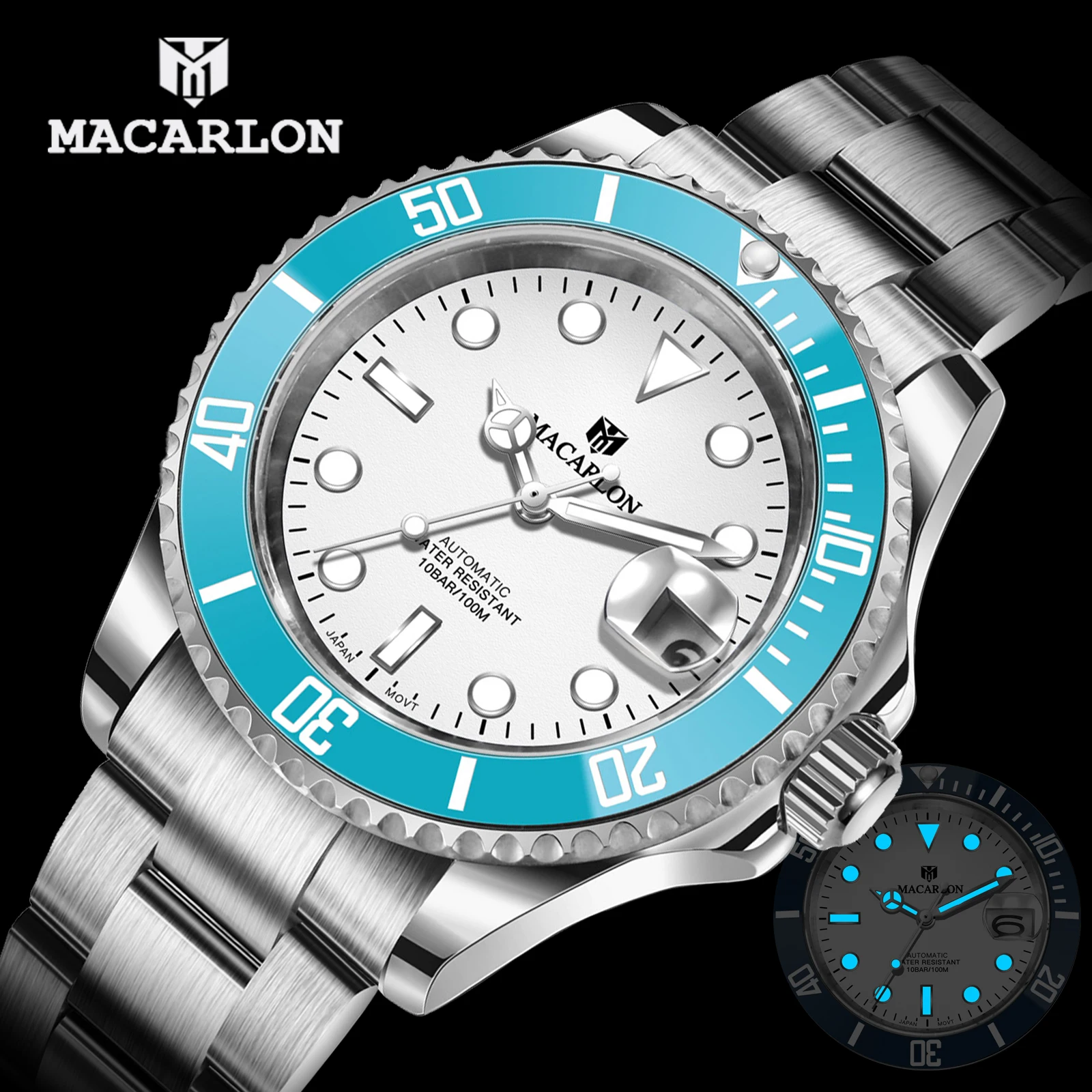 MACARLON Design New 41mm Mechanical Watch Men Sapphire Glass Stainless Steel Calendar Luminous Waterproof Men Watch Top Luxury
MACARLON Design New 41mm Mechanical Watch Men Sapphire Glass Stainless Steel Calendar Luminous Waterproof Men Watch Top Luxury