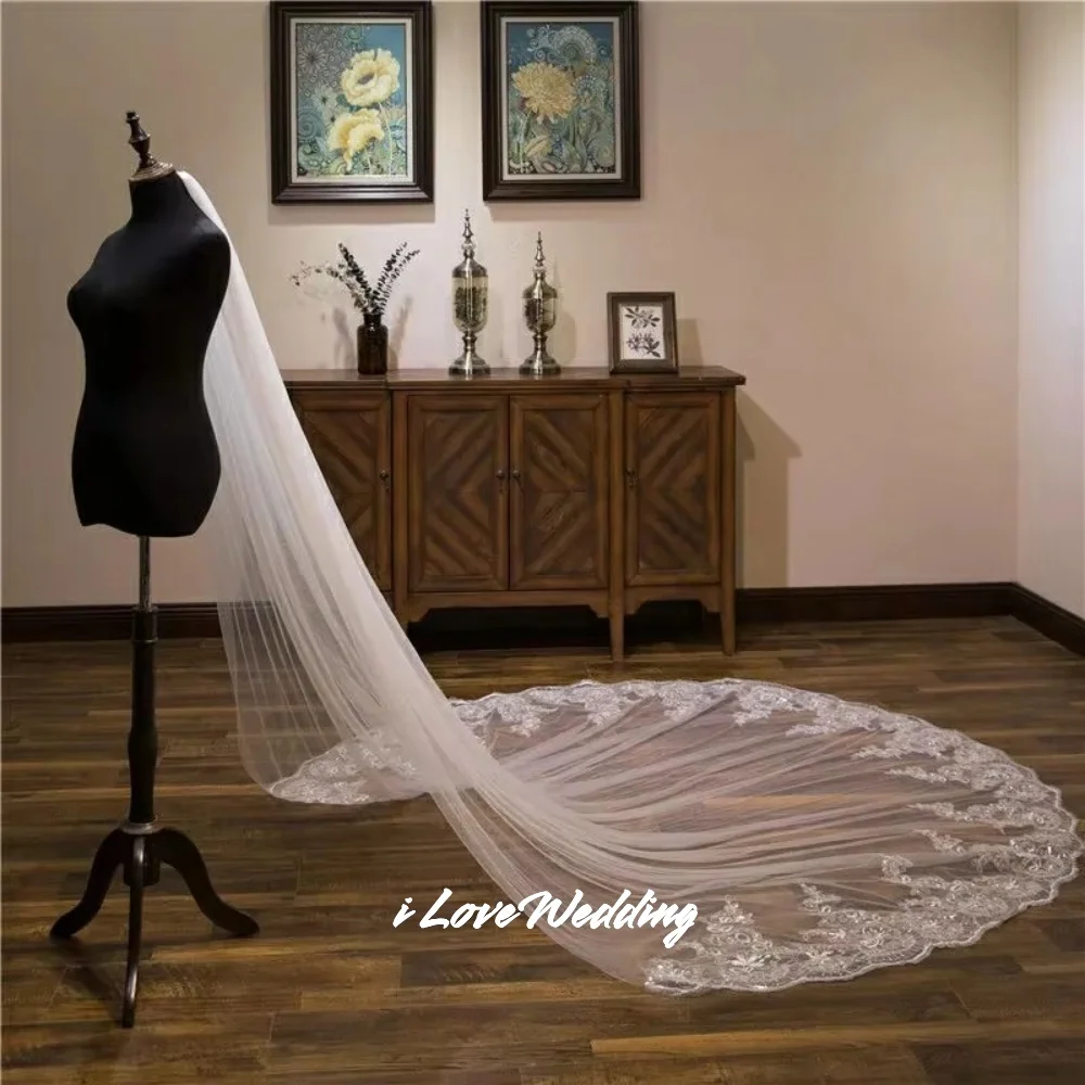 Wedding Veil Lace Edge Long Luxurious Bridal Veil 2026 Applique Sequins White/Ivory Veil With Comb Cathedral One-Layer
Wedding Veil Lace Edge Long Luxurious Bridal Veil 2026 Applique Sequins White/Ivory Veil With Comb Cathedral One-Layer