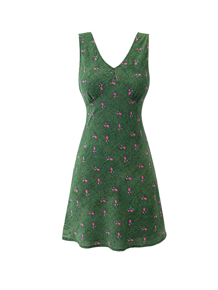 Summer Floral Print Sleeveless Wrap Mini Dress Women V-Neck Tie Waist Flared Hem A-Line Dresses
Summer Floral Print Sleeveless Wrap Mini Dress Women V-Neck Tie Waist Flared Hem A-Line Dresses
