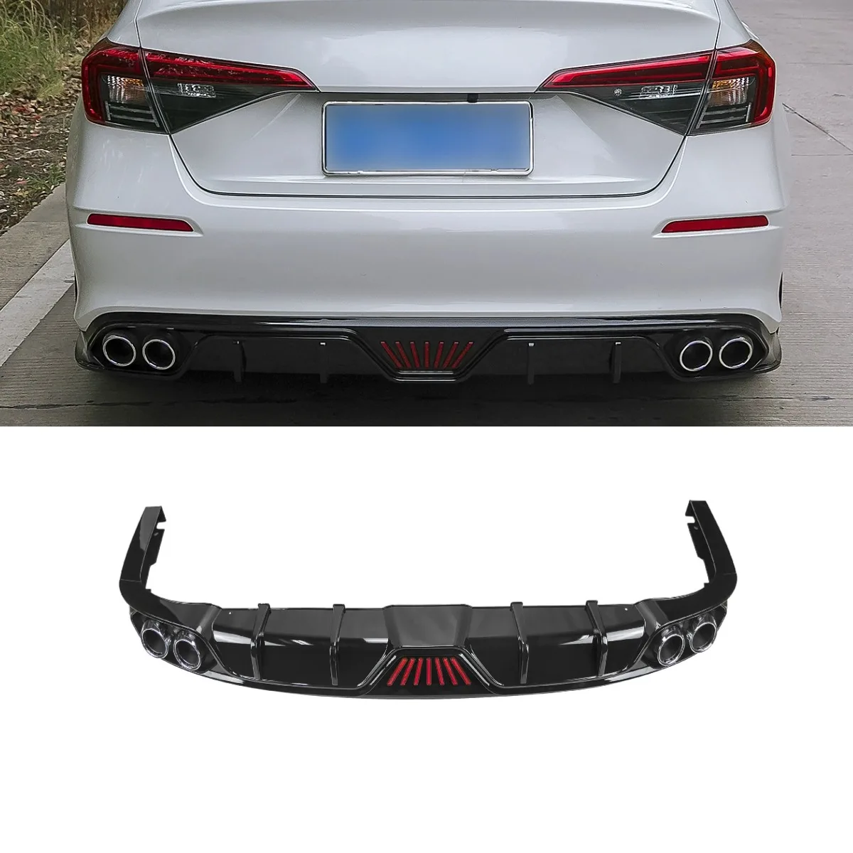 Car Rear Bumper Lip Splitter Diffuser Spoiler Bumper Protector Cover Apron For Honda Civic 11th Gen Body Kit Car Accessories
Car Rear Bumper Lip Splitter Diffuser Spoiler Bumper Protector Cover Apron For Honda Civic 11th Gen Body Kit Car Accessories