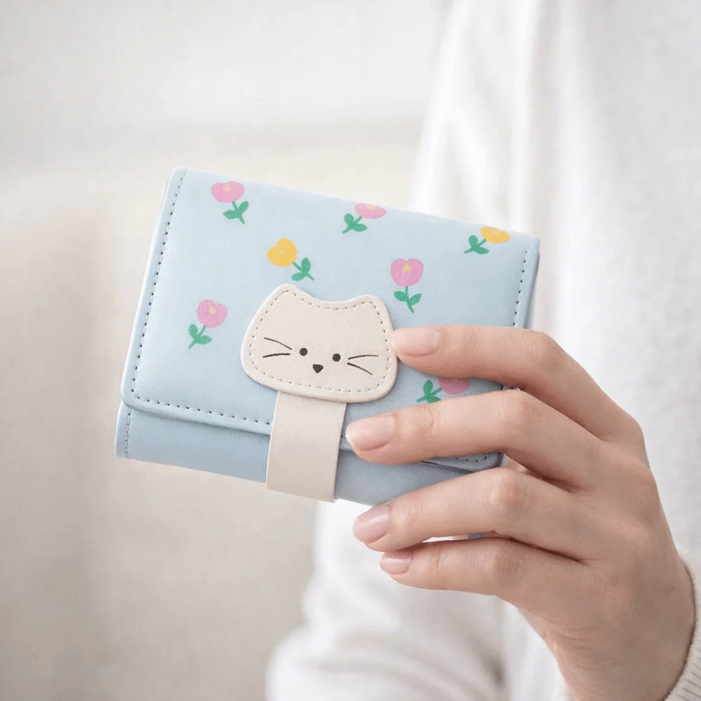 Coin Purse Portable Flower Printed Wallet PU Leather Cute Short Leather Purse Multiple Card Card Pouch Three Fold Wallet Women
Coin Purse Portable Flower Printed Wallet PU Leather Cute Short Leather Purse Multiple Card Card Pouch Three Fold Wallet Women