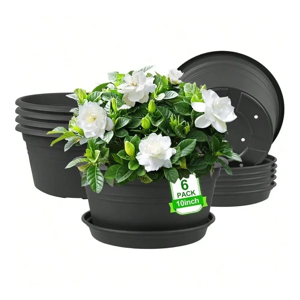 Pack 10 Inch Plant Pot, Round Plastic Plant Pots, Outdoor Pots Plants With Drainage Hole Tray Saucer, Decoration Flower Pots In
Pack 10 Inch Plant Pot, Round Plastic Plant Pots, Outdoor Pots Plants With Drainage Hole Tray Saucer, Decoration Flower Pots In