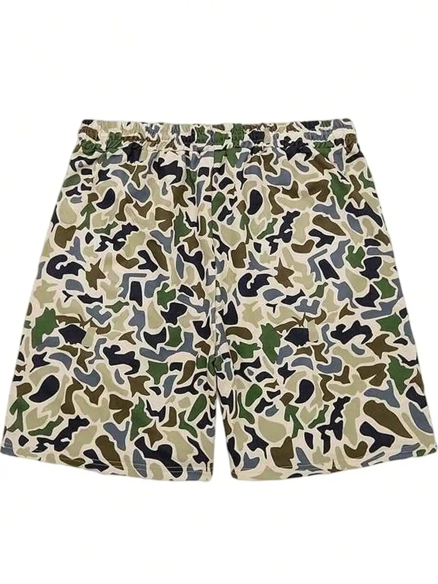 Mens Camo Print Casual Drawstring Loose Fit Shorts
Mens Camo Print Casual Drawstring Loose Fit Shorts