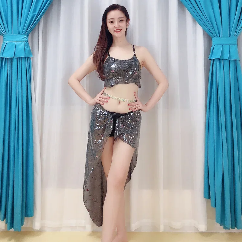 Belly Dance Practice Set for Women Sleeveless Top+sexy Sequin Skirt 2pcs Girls' Oriental Dance Professional Training Clothes
Belly Dance Practice Set for Women Sleeveless Top+sexy Sequin Skirt 2pcs Girls' Oriental Dance Professional Training Clothes