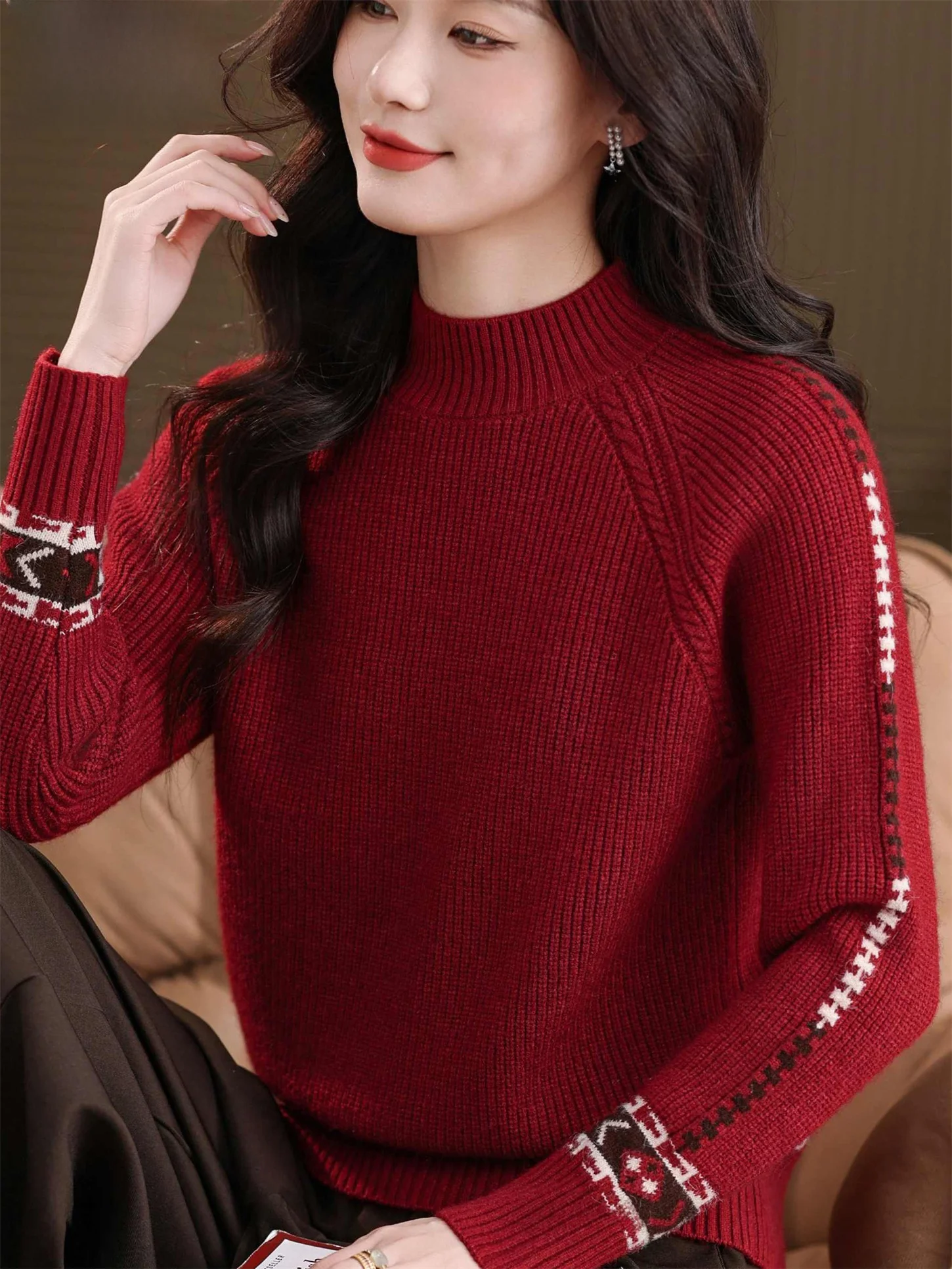 Thiened f-High Collar Sweater Autumn Winter New Sle Island Sle Casual Warm Base irt for Middle-Aged And ly
Thiened f-High Collar Sweater Autumn Winter New Sle Island Sle Casual Warm Base irt for Middle-Aged And ly