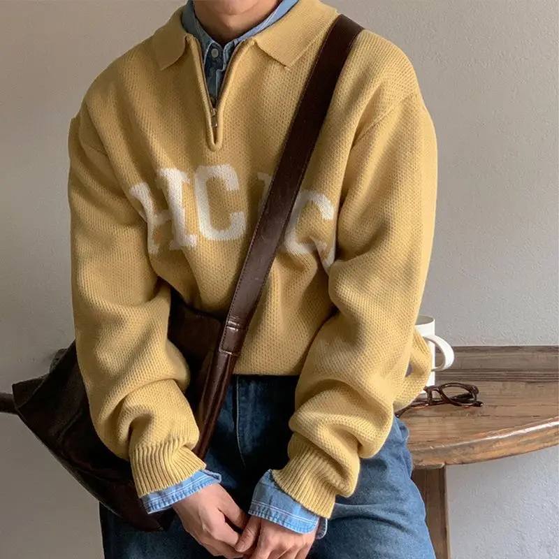 Autumn and winter polo collar long-sleeved sweater pullover sweater jacket men's loose letter Korean men's fashion trend y2k top
Autumn and winter polo collar long-sleeved sweater pullover sweater jacket men's loose letter Korean men's fashion trend y2k top