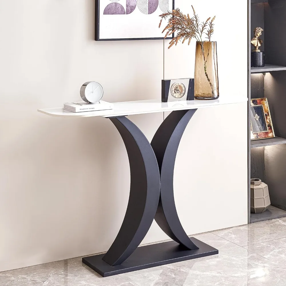 Modern Console Table with Metal Frame Adjustable Foot Pads – Sleek Black Design for Entrance, Corridor, Living Room, Office
Modern Console Table with Metal Frame Adjustable Foot Pads – Sleek Black Design for Entrance, Corridor, Living Room, Office