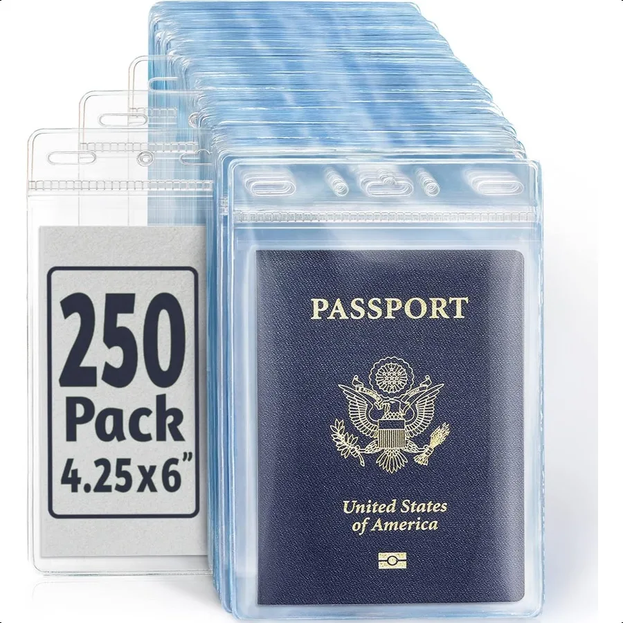 Passport Identification Card Holders with Soft Edge Clear 4x6 Inch 250 Pack Extra Large Vertical ID Holder Zipperl Plastic Name
Passport Identification Card Holders with Soft Edge Clear 4x6 Inch 250 Pack Extra Large Vertical ID Holder Zipperl Plastic Name