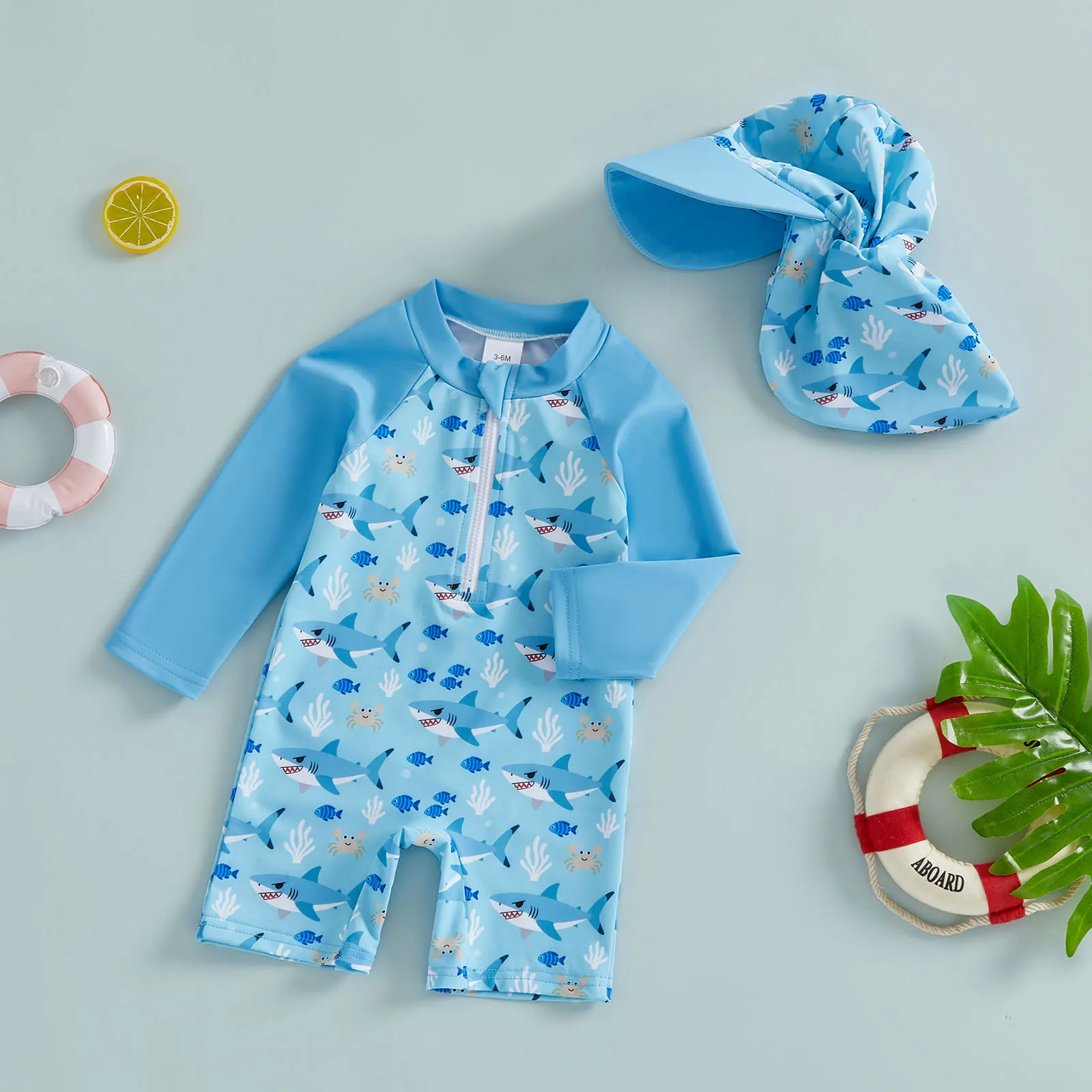 Toddler Baby Boy Rash Guard Swimsuits Cartoon Shark/Duck Print Long Sleeve Zip Up Bathing Suit with Sun Caps Summer Swimwear
Toddler Baby Boy Rash Guard Swimsuits Cartoon Shark/Duck Print Long Sleeve Zip Up Bathing Suit with Sun Caps Summer Swimwear