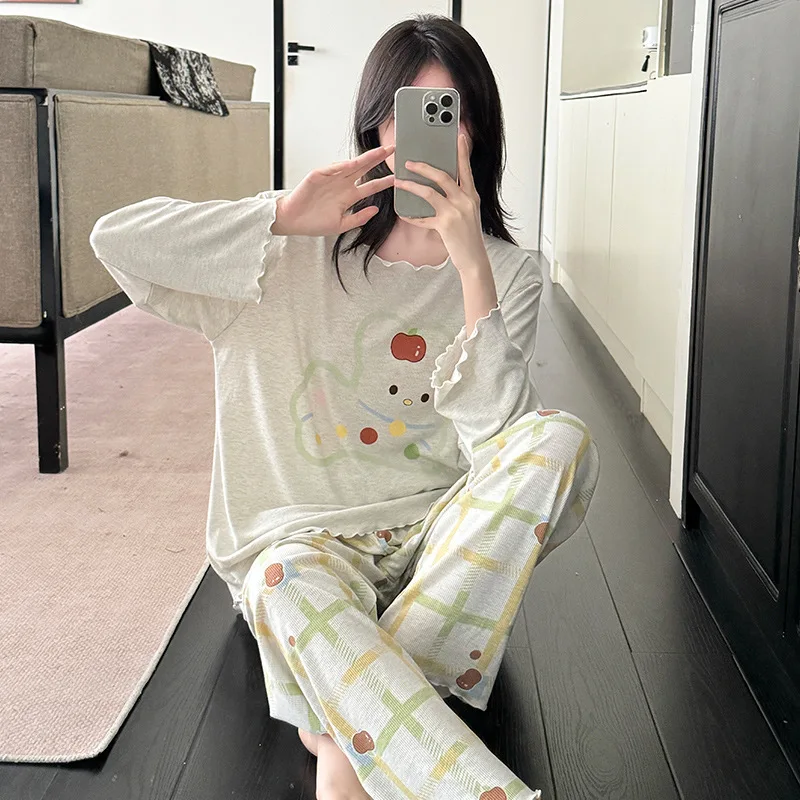 Пижамы Pochacco для девочек, осенне-весенние повседневные топы с длинными рукавами, брюки, домашняя одежда, женские милые пижамные комплекты с героями мультфильмов Cinnamoroll
Пижамы Pochacco для девочек, осенне-весенние повседневные топы с длинными рукавами, брюки, домашняя одежда, женские милые пижамные комплекты с героями мультфильмов Cinnamoroll