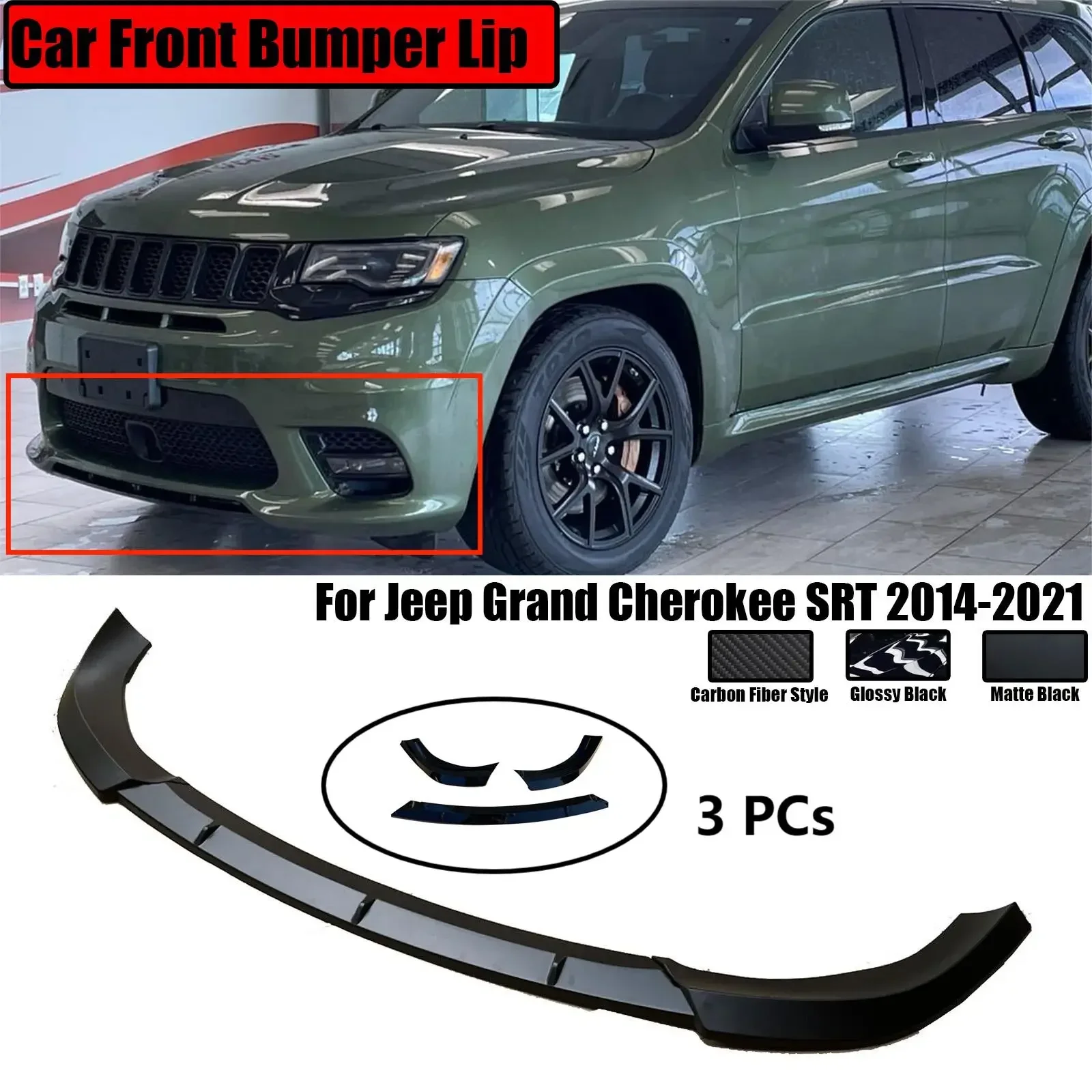 For Jeep Grand Cherokee SRT 2017-2021 Car Front Bumper Lip Spoiler Splitter Diffuser Carbon Fiber Style 2020 2019 2018 2017
For Jeep Grand Cherokee SRT 2017-2021 Car Front Bumper Lip Spoiler Splitter Diffuser Carbon Fiber Style 2020 2019 2018 2017
