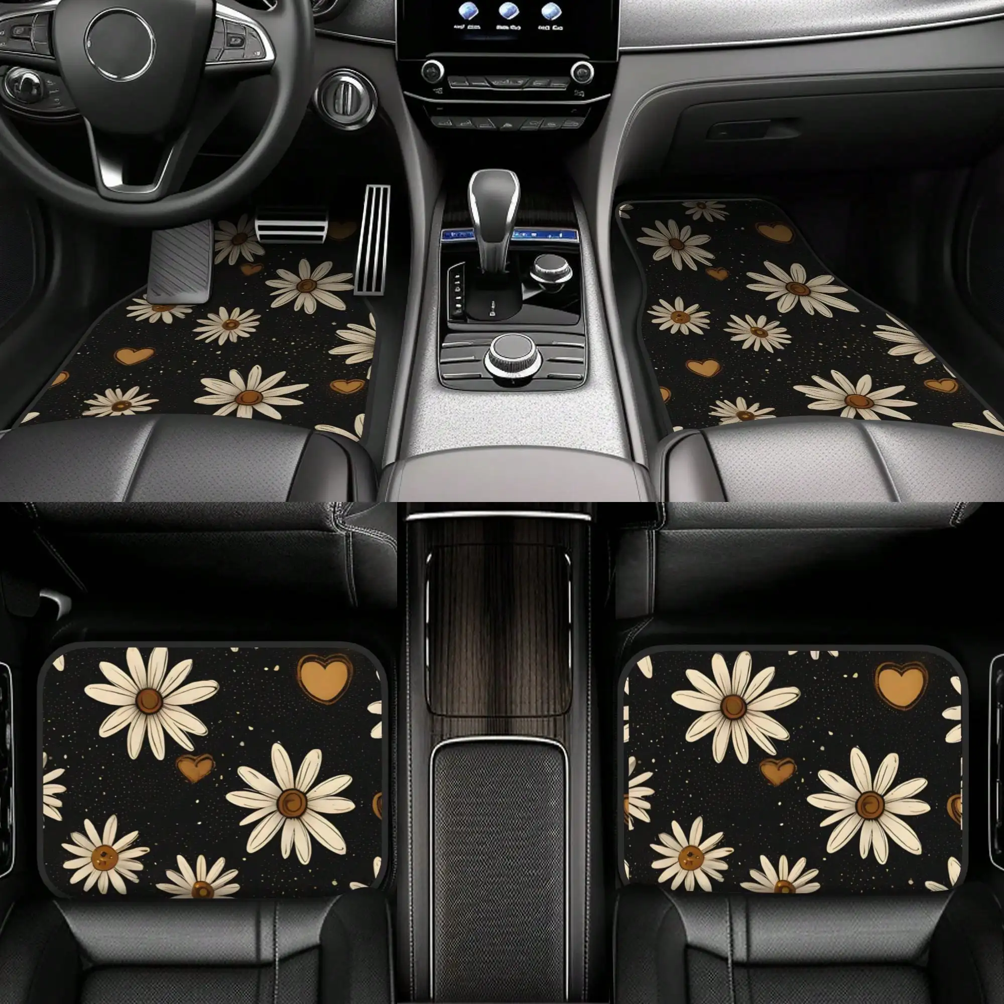 4-Piece Daisy-patterned premium car floor mats | Universal, easy-to-clean, full range of automotive interior accessories
4-Piece Daisy-patterned premium car floor mats | Universal, easy-to-clean, full range of automotive interior accessories