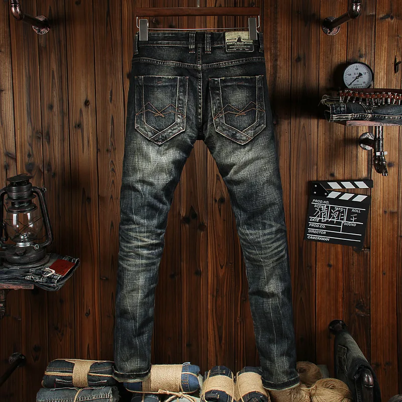 Heavy retro men's jeans slim fit small straight tube ripped patch personalized trend elastic denim nostalgic pants
Heavy retro men's jeans slim fit small straight tube ripped patch personalized trend elastic denim nostalgic pants