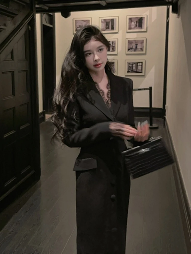 Elegant plus Size Lace Splice Dress Women's Autumn Winter Slim Fit Long Sleeve Elegant Suit Black Dress Polite Lady Style
Elegant plus Size Lace Splice Dress Women's Autumn Winter Slim Fit Long Sleeve Elegant Suit Black Dress Polite Lady Style