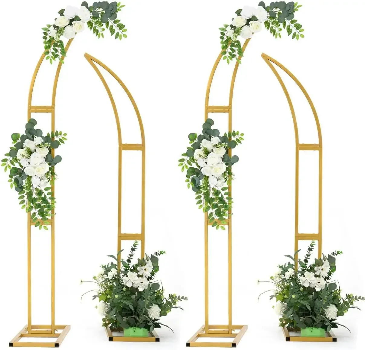 4pcs Curved Wedding Arch Balloon Backdrop Stand for Ceremony Birthday Party Metal Arch Stand (5.9ft 6.9ft)
4pcs Curved Wedding Arch Balloon Backdrop Stand for Ceremony Birthday Party Metal Arch Stand (5.9ft 6.9ft)