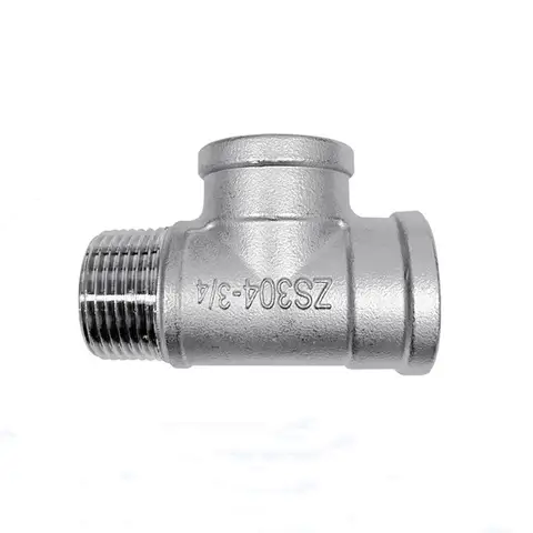 Male+Female+Female Threaded 3 Way Tee T Pipe Fitting 1/4" 3/8" 1/2" 3/4" 1" 1-1/4" 1-1/2" 2" BSP Threaded SS304 Stainless Steel