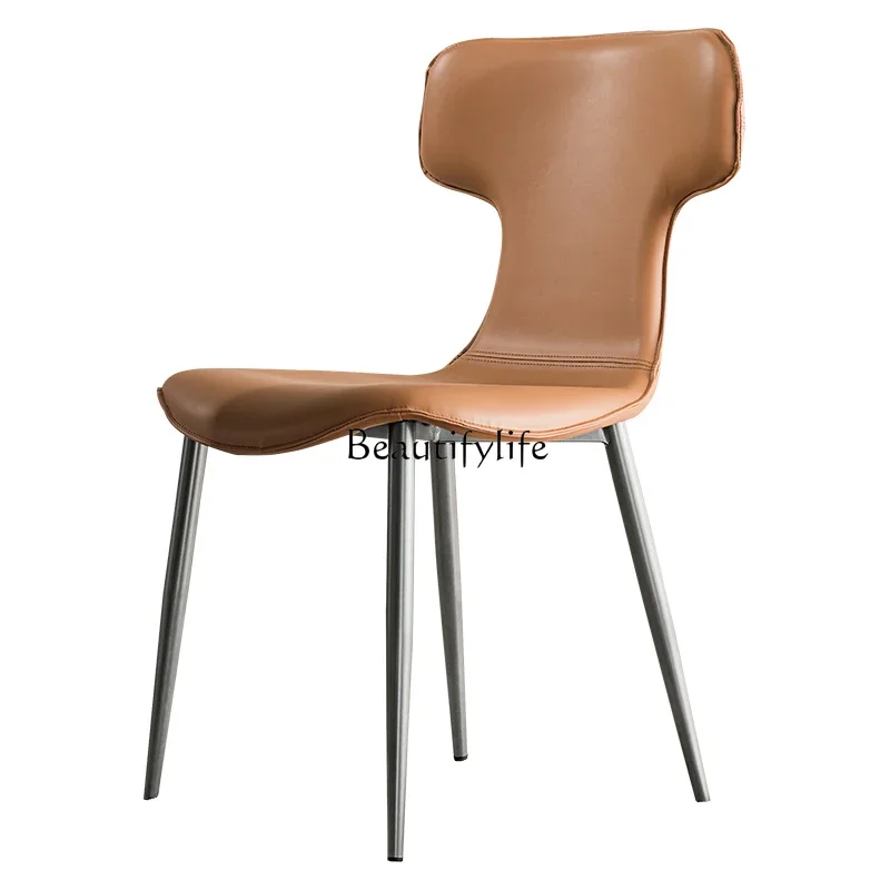 Leather dining chair/Designer new dining room furniture/Italian minimalist creative back chair
Leather dining chair/Designer new dining room furniture/Italian minimalist creative back chair