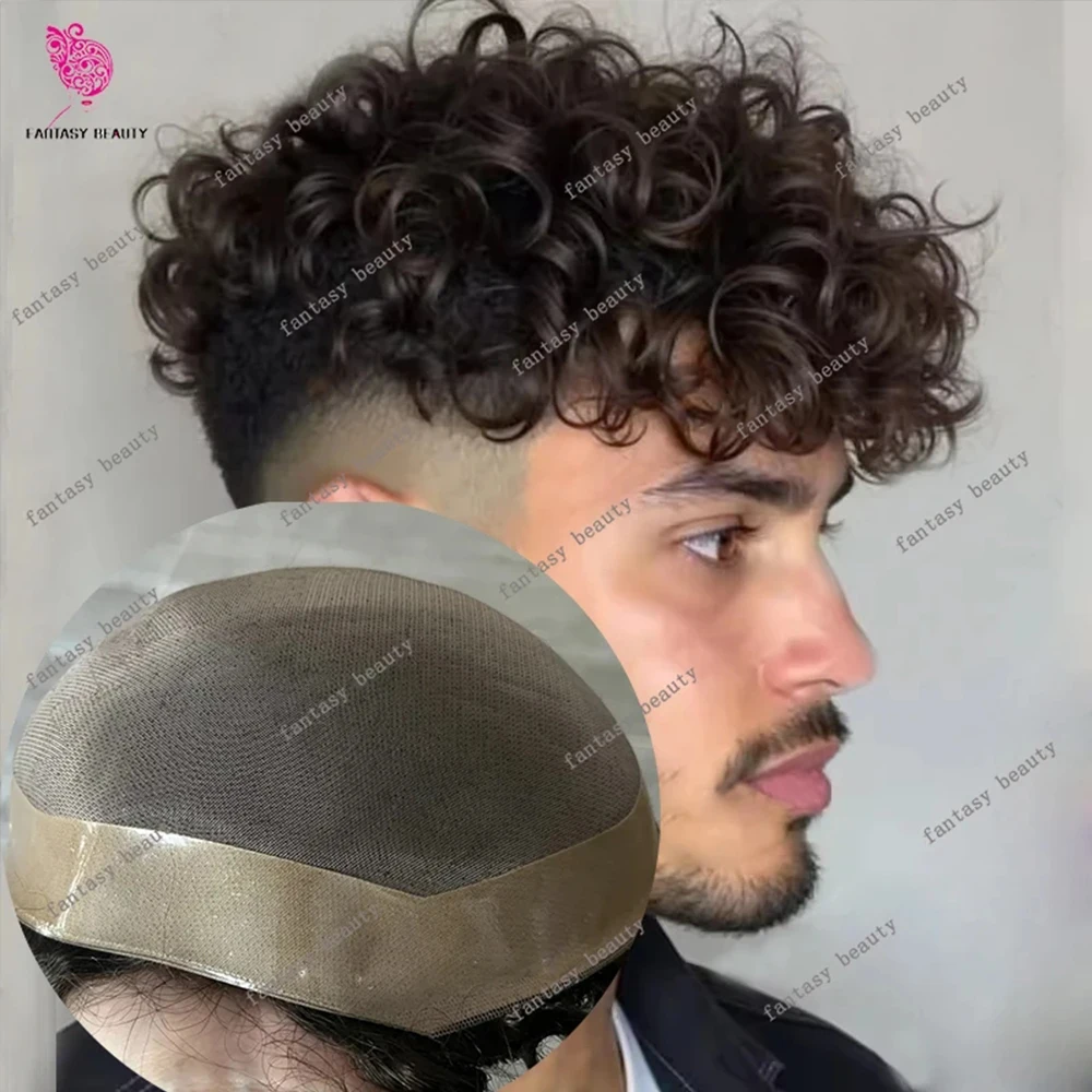 Undetectable Men's Curly 20mm 25mm Natural Frontline Durable NPU Comfort Mono Mesh Lace Prosthes Black Brown Baldness Men Toupee
Undetectable Men's Curly 20mm 25mm Natural Frontline Durable NPU Comfort Mono Mesh Lace Prosthes Black Brown Baldness Men Toupee