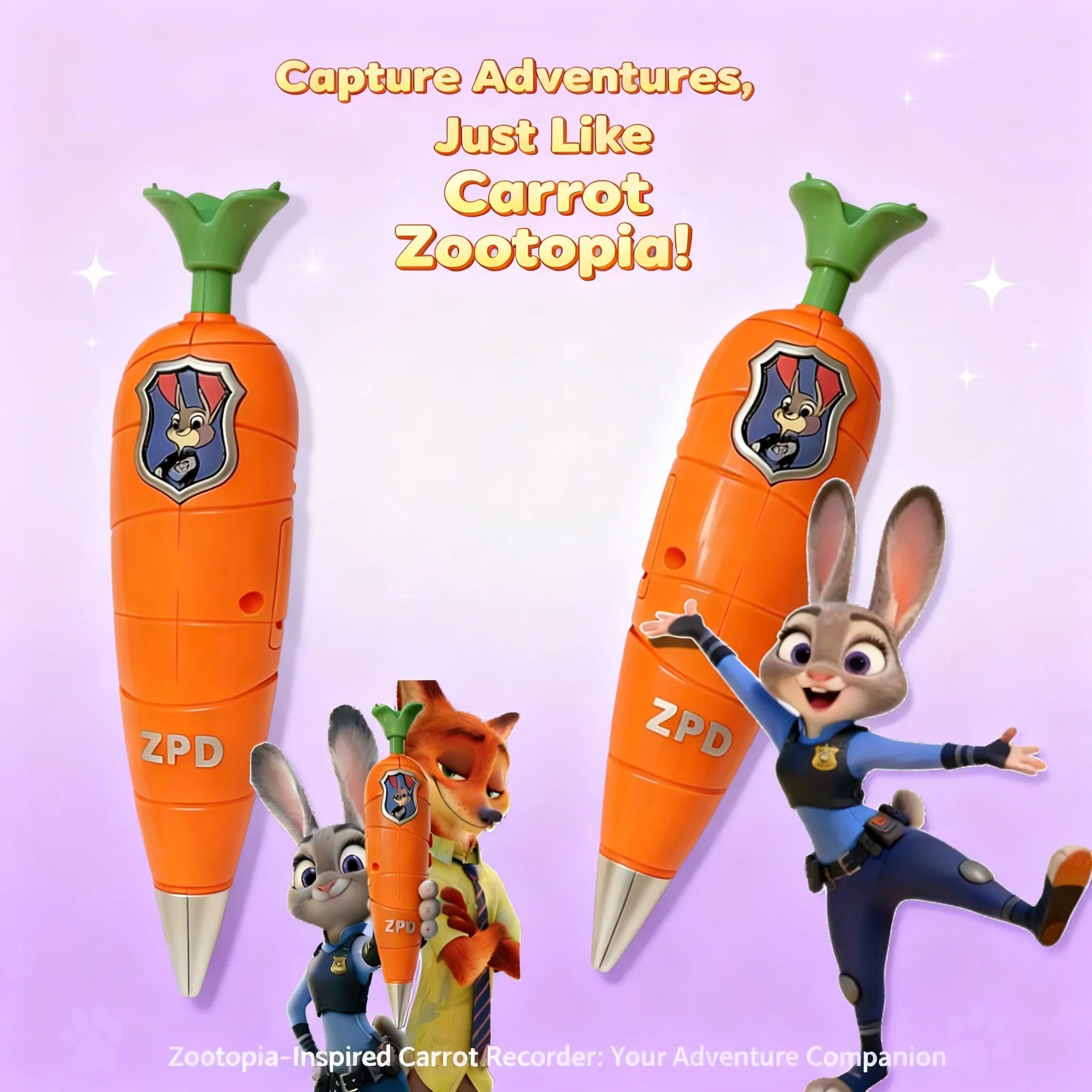 Zootopia 2 Carrot Recorder Pen Judy Nick Kids Mini Recorder 60s 2 in 1 Gel Pen Stationery Writing Toy Gift for Children
Zootopia 2 Carrot Recorder Pen Judy Nick Kids Mini Recorder 60s 2 in 1 Gel Pen Stationery Writing Toy Gift for Children