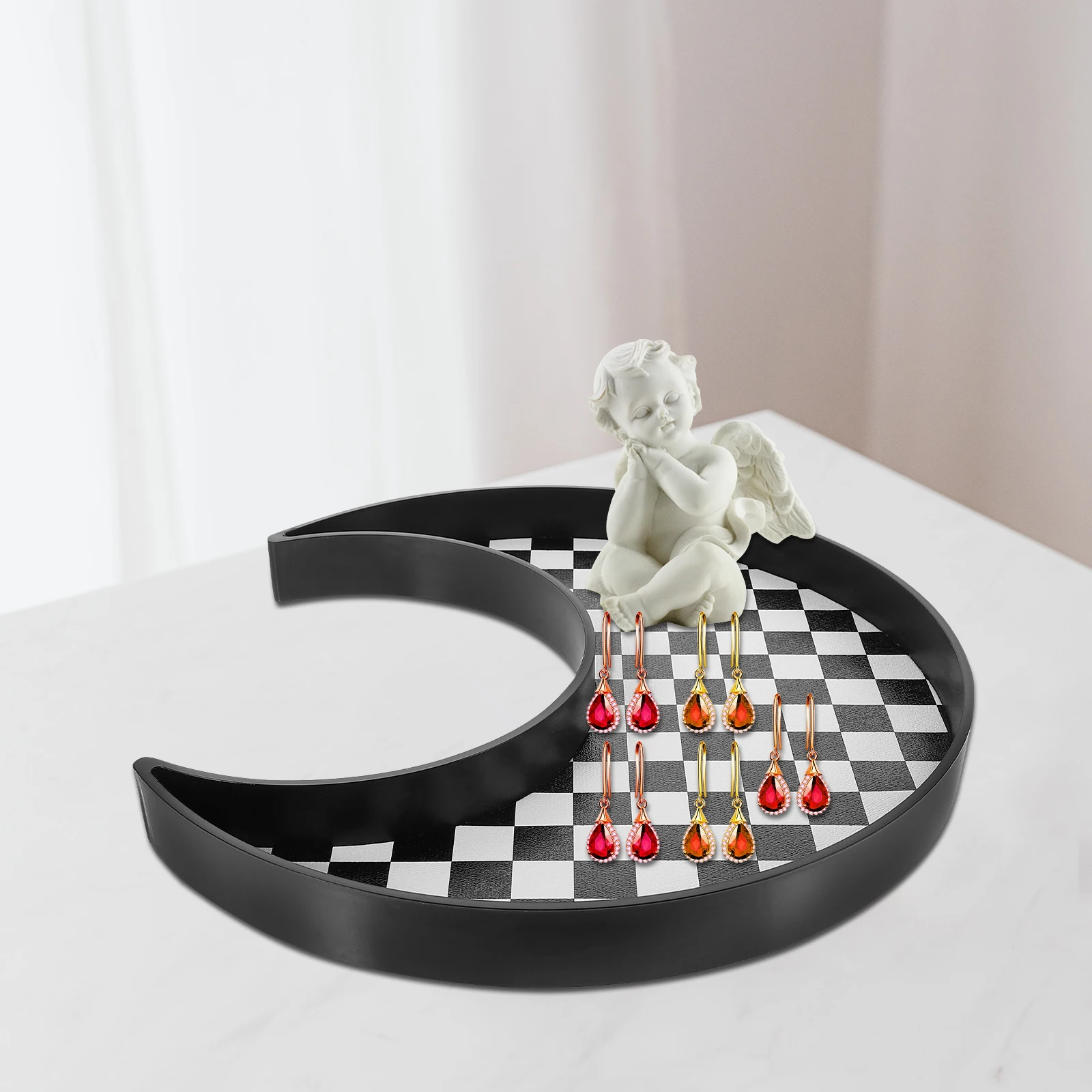 Black Square Checkerboard Pattern Storage Tray for Perfume Jewelry Organizer Desk Vanity Trays Small Display
Black Square Checkerboard Pattern Storage Tray for Perfume Jewelry Organizer Desk Vanity Trays Small Display
