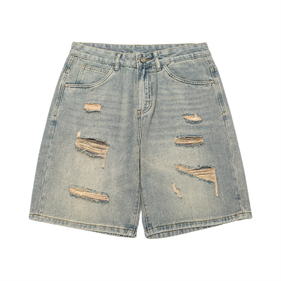 Hip Hop Denim Shorts Men Streetwear Vintage Ripped Hole Jeans Short Oversized Harajuku Blue Straight Baggy Knee Length Pant Male
Hip Hop Denim Shorts Men Streetwear Vintage Ripped Hole Jeans Short Oversized Harajuku Blue Straight Baggy Knee Length Pant Male