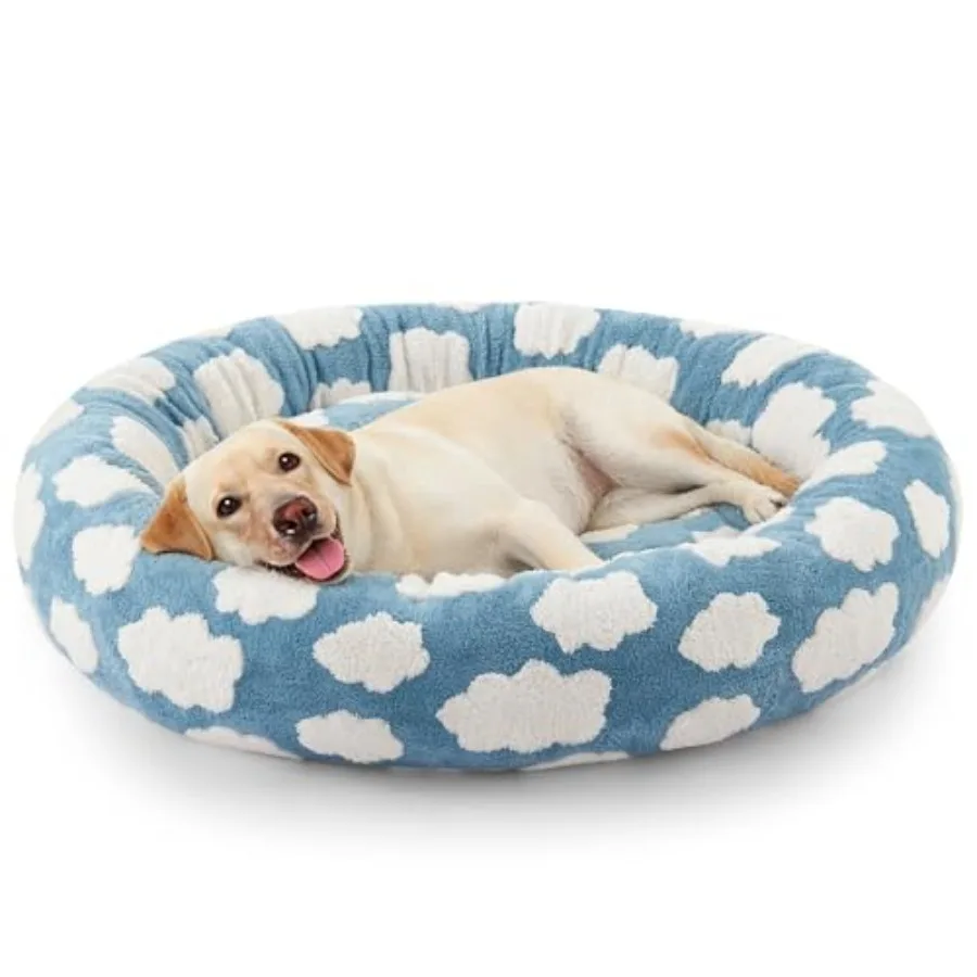 Donut Large Dog Bed Cute Round Calming Dog Bed with Removable Washable Cover Orthopedic Pet Beds with Jacquard Shaggy Plush and
Donut Large Dog Bed Cute Round Calming Dog Bed with Removable Washable Cover Orthopedic Pet Beds with Jacquard Shaggy Plush and