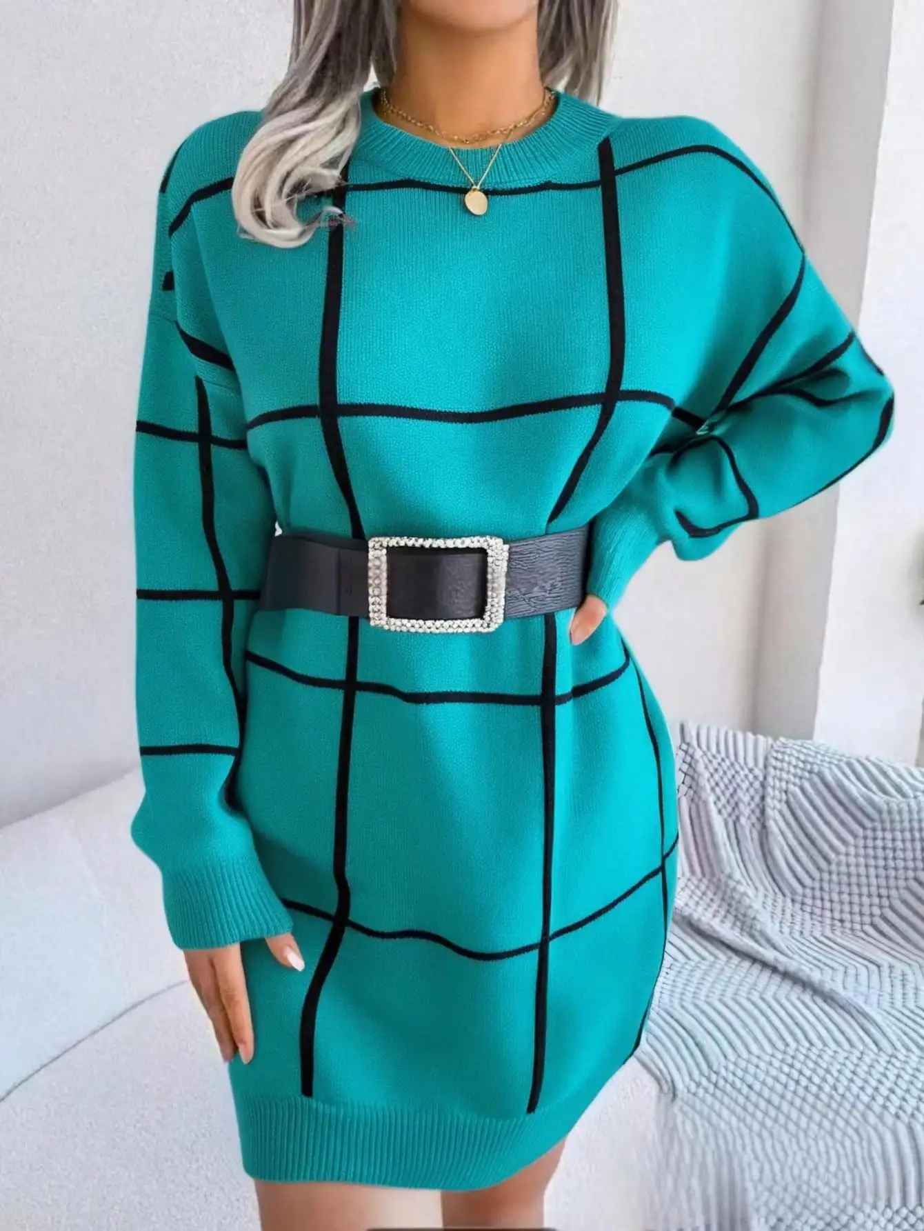 Plus Size Women's Casual Crew Neck Long Sleeve Knit Pullover Sweater Dress, Perfect for Winter
Plus Size Women's Casual Crew Neck Long Sleeve Knit Pullover Sweater Dress, Perfect for Winter