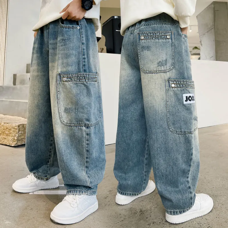Korean Boys Regular Jeans with Pockets New Spring Autumn Children Casual Denim Pants Kids Loose Fit Cool Jeans Trousers Age 5-14
Korean Boys Regular Jeans with Pockets New Spring Autumn Children Casual Denim Pants Kids Loose Fit Cool Jeans Trousers Age 5-14