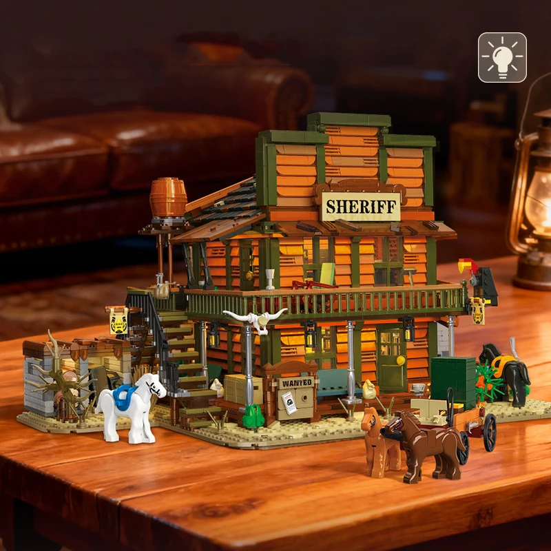 Creative Architecture America Western Sheriff Office Building Block Construction Model Brick Educational Toy With Light For Gift
Creative Architecture America Western Sheriff Office Building Block Construction Model Brick Educational Toy With Light For Gift