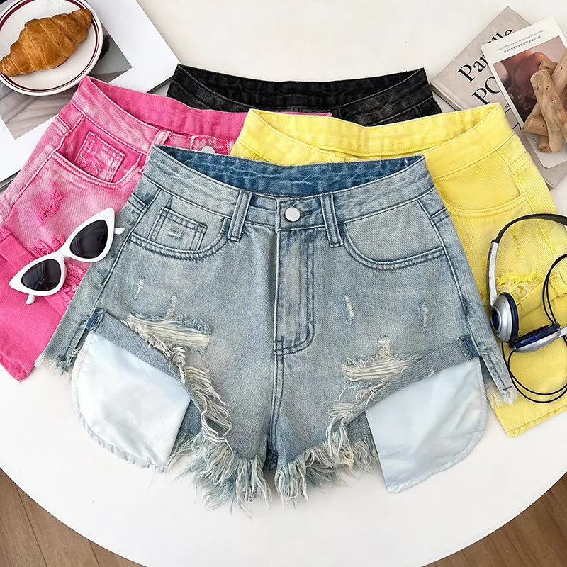 Light Blue Spice Girl Design Sense Ripped Rough Edge High Waist Denim Shorts Casual Hot Pants Jean Shorts
Light Blue Spice Girl Design Sense Ripped Rough Edge High Waist Denim Shorts Casual Hot Pants Jean Shorts