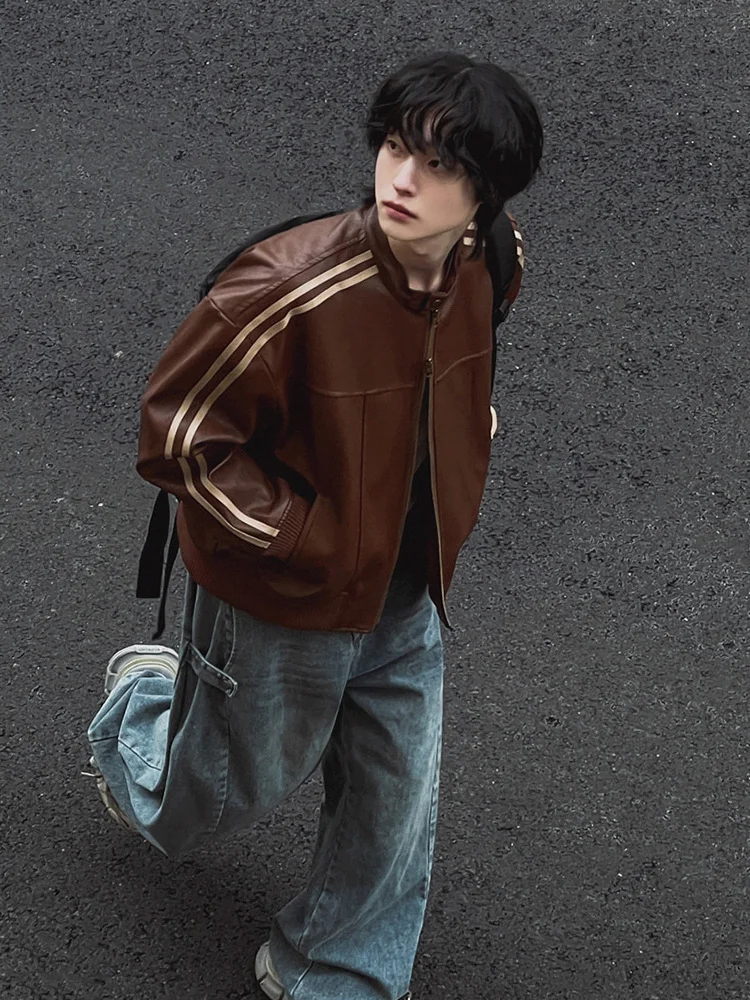 Новинка 2025 года, винтажная полосатая кожаная куртка Майяра для мужчин, высококачественная повседневная свободная куртка из искусственной ткани, весенне-осенние пальто
Новинка 2025 года, винтажная полосатая кожаная куртка Майяра для мужчин, высококачественная повседневная свободная куртка из искусственной ткани, весенне-осенние пальто