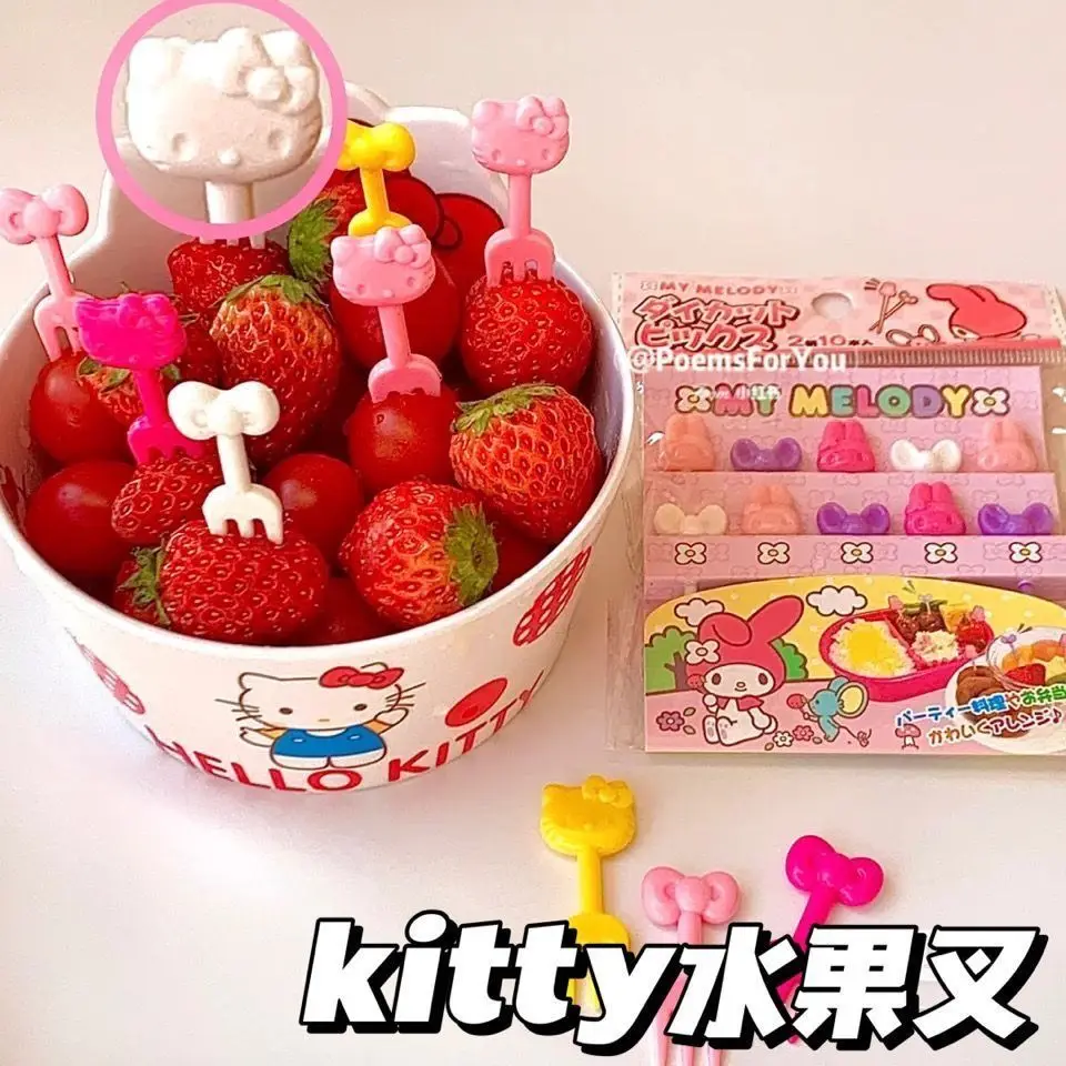 New Kawaii Hello Kitty Fruit Fork Kitchen Utensils Cute cartoon girl heart bow can be recycled with fruit tags Toys for Gifts
New Kawaii Hello Kitty Fruit Fork Kitchen Utensils Cute cartoon girl heart bow can be recycled with fruit tags Toys for Gifts