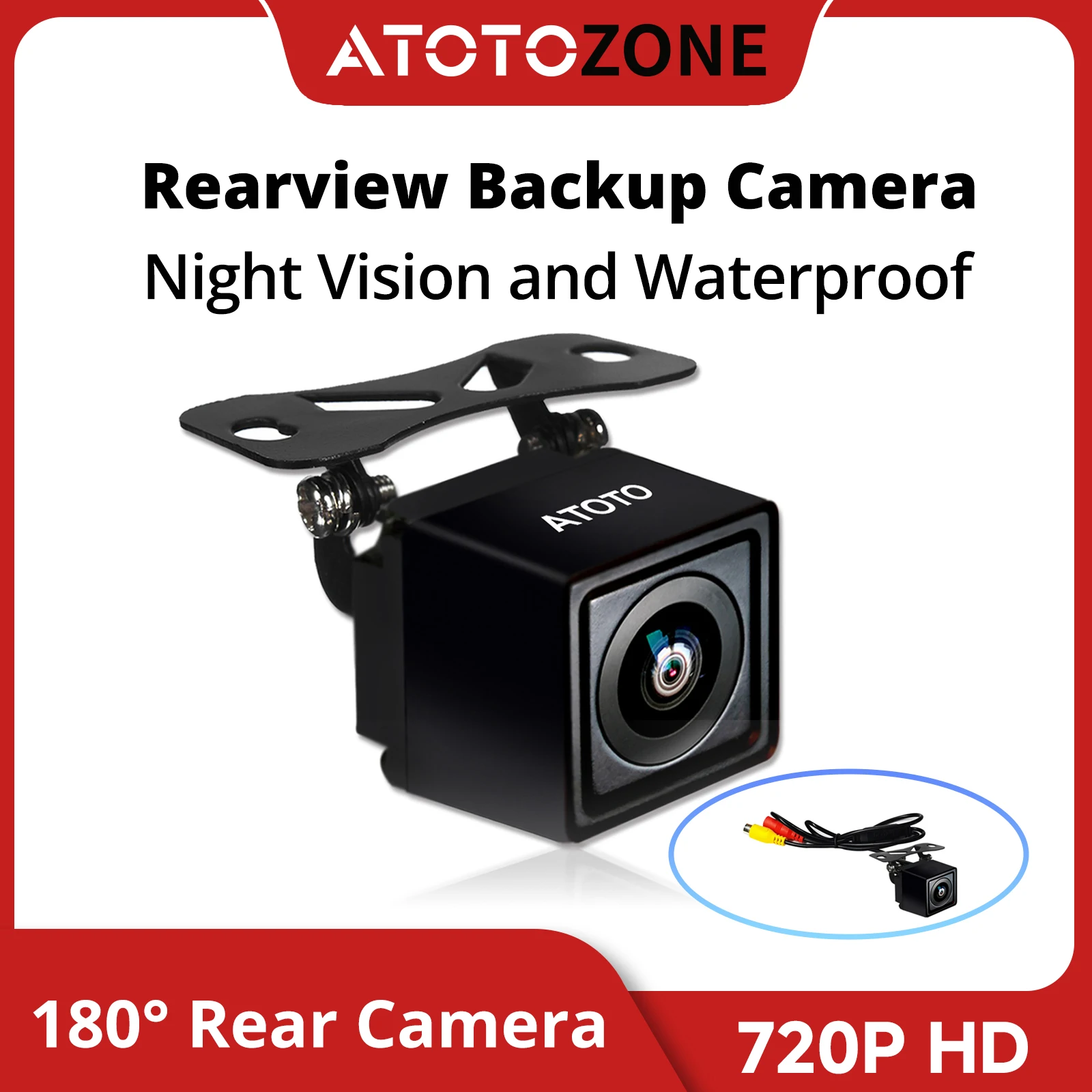 Автомобильная камера ATOTO 720P, камера заднего вида только для моделей ATOTO S8, ночное видение и водонепроницаемость, широкоугольный объектив на 180°, AE-AC-HD03LR
Автомобильная камера ATOTO 720P, камера заднего вида только для моделей ATOTO S8, ночное видение и водонепроницаемость, широкоугольный объектив на 180°, AE-AC-HD03LR