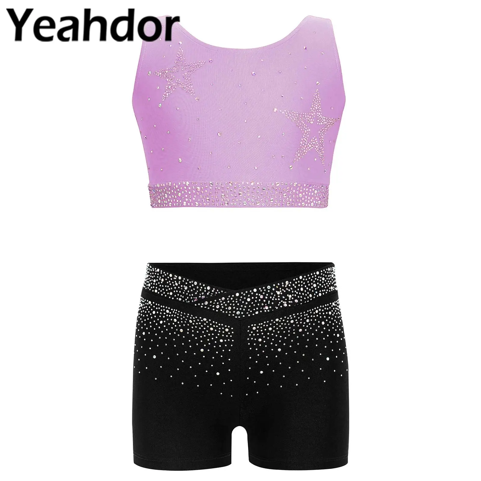 Детский костюм для балета и латиноамериканских танцев для девочек: укороченный топ с U-образным вырезом и перекрестной спинкой, шорты, одежда для гимнастики, йоги и танцев
Детский костюм для балета и латиноамериканских танцев для девочек: укороченный топ с U-образным вырезом и перекрестной спинкой, шорты, одежда для гимнастики, йоги и танцев