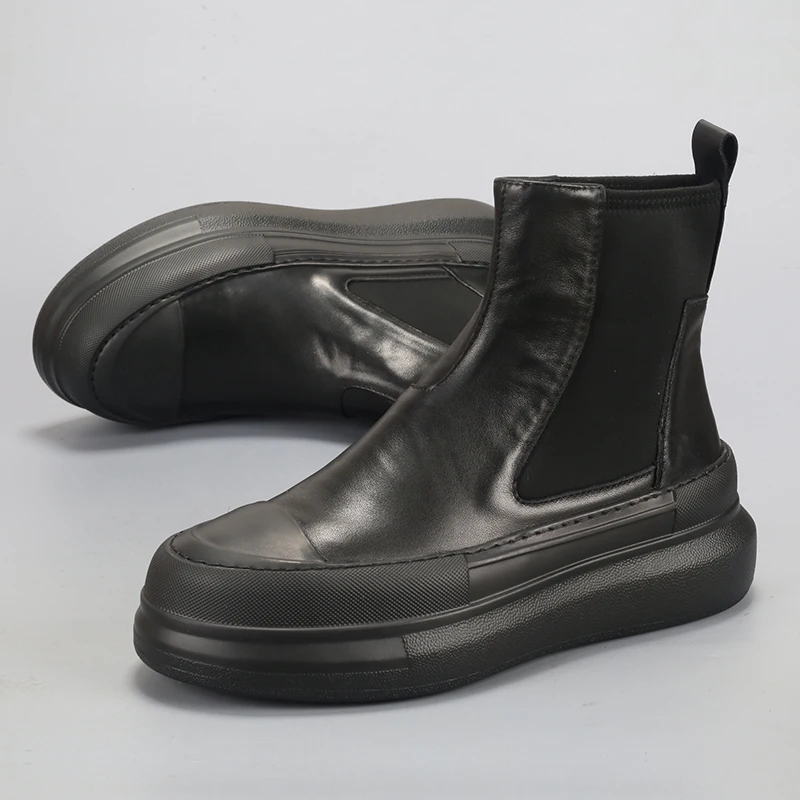 New high-top trend casual ankle boots simple men's matching leather breathable thick soles heightening shoes
New high-top trend casual ankle boots simple men's matching leather breathable thick soles heightening shoes
